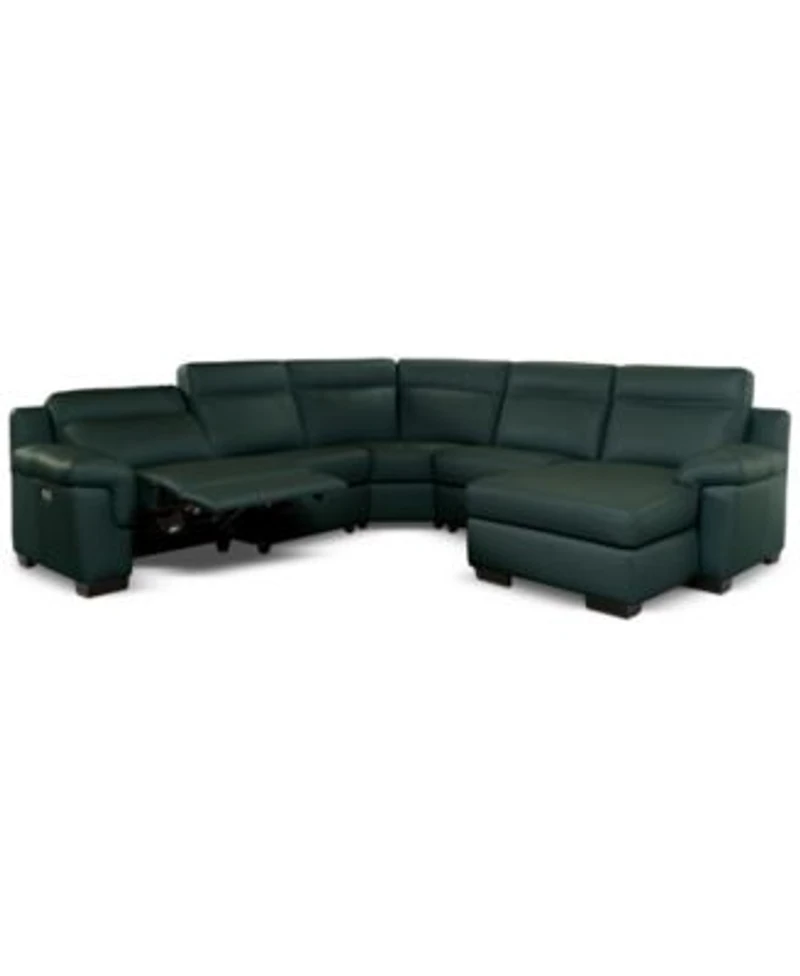 Julius Ii Leather Sectional Collection Macys Exclusive