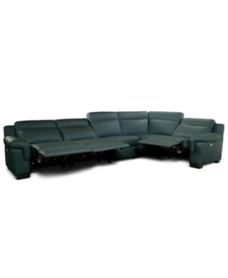 Julius Ii Leather Sectional Collection Macys Exclusive