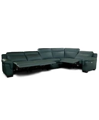 Julius Ii Leather Sectional Collection Macys Exclusive