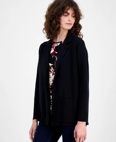 Ak Anne Klein Womens Knit Open Front Jacket P Xxs Xl