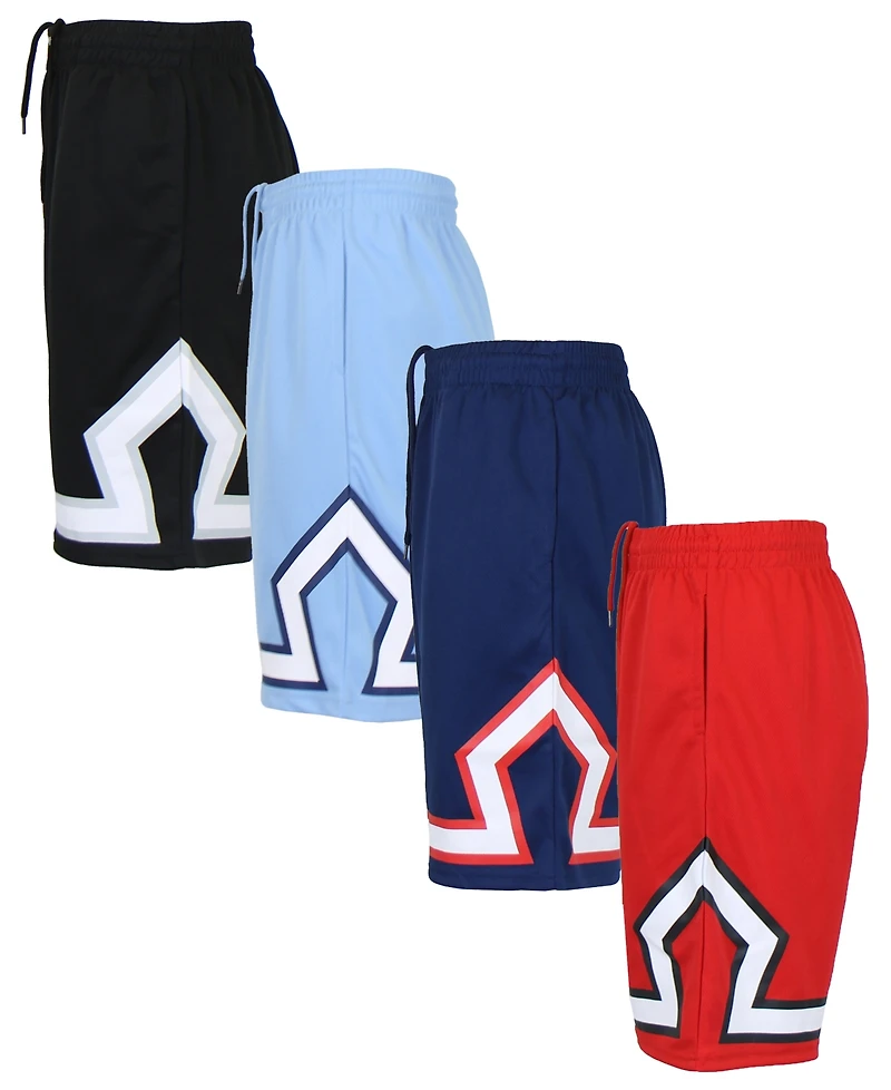 Galaxy By Harvic Men's 4-Pack Lightweight Breathable Moisture Wicking Mesh Shorts