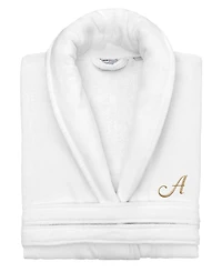 Linum Home Turkish Personalized Unisex Anovia Velour Cotton Bathrobe
