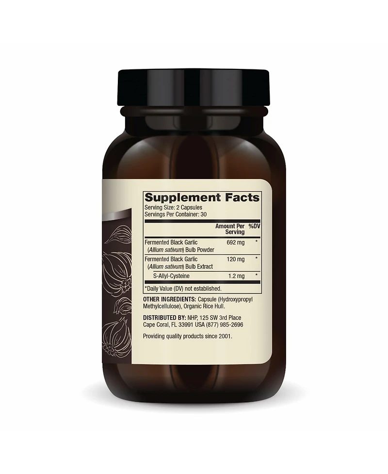 Dr. Mercola Fermented Black Garlic, 30 Servings, Supports Immune and Blood Pressure Health