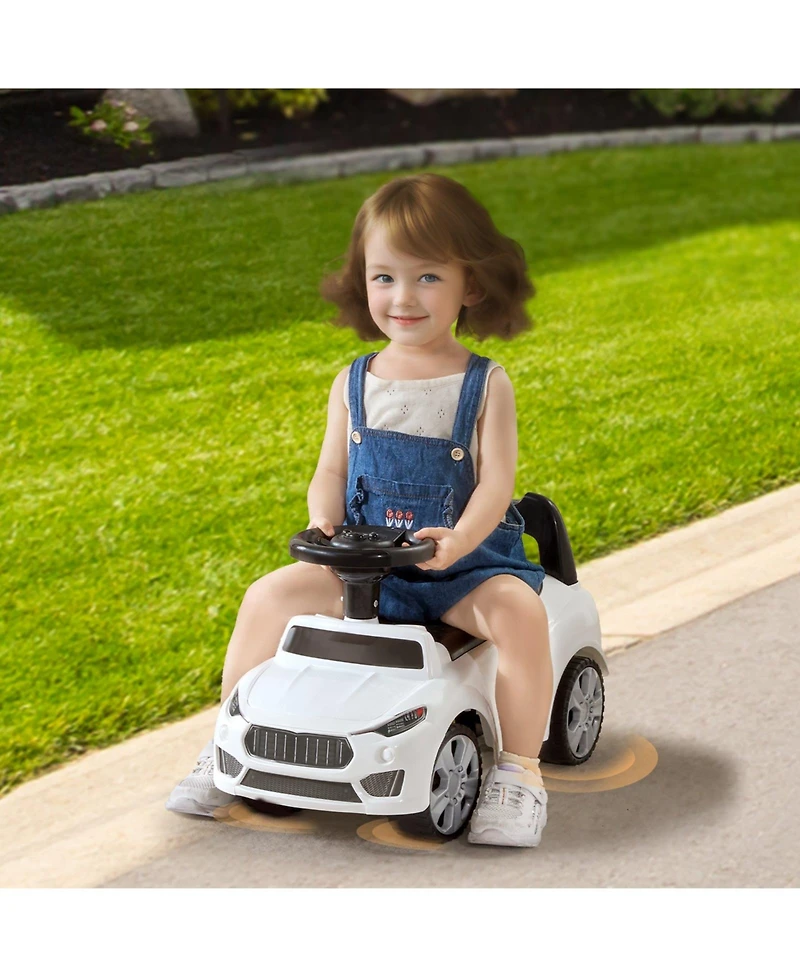 Toddler Ride On Push Car Ages 1-3 with Music Steering Wheel and Under Seat Storage