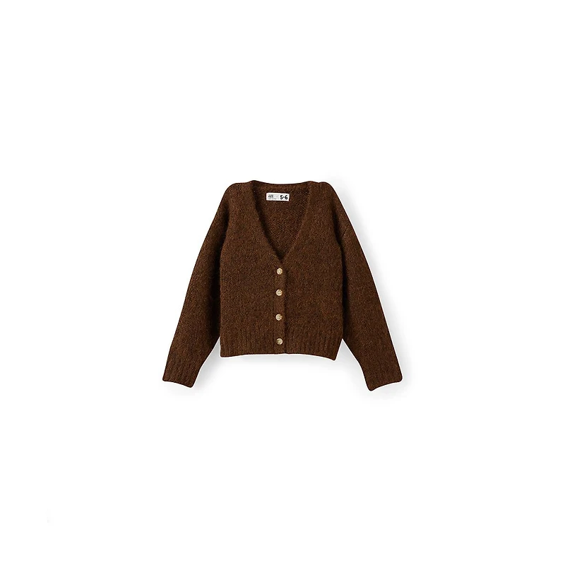 Cotton On Girls Little/Big Vera Vee Neck Cardigan