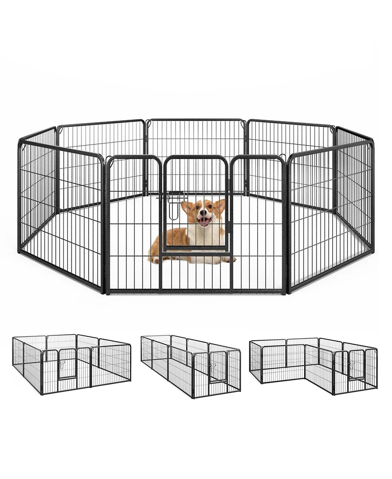 8 Panel 24 Inch Height Pet Fence Indoor Outdoor