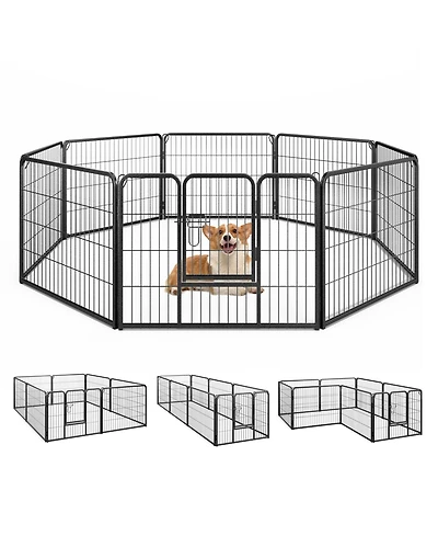 8 Panel 24 Inch Height Pet Fence Indoor Outdoor