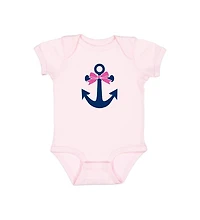 Sweet Wink Baby Girls Anchor Bow Short Sleeve Bodysuit