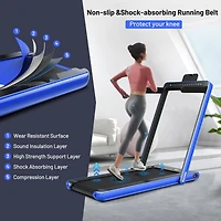 2.25 Hp 2-in-1 Folding Walking Pad Treadmill with Dual Display and App Control