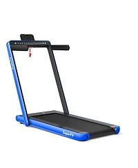 2.25 Hp 2-in-1 Folding Walking Pad Treadmill with Dual Display and App Control