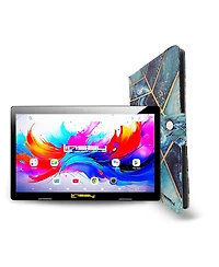 Linsay 10.1"Octa Core 256GB Storage Android 15 Tablet with Art Case