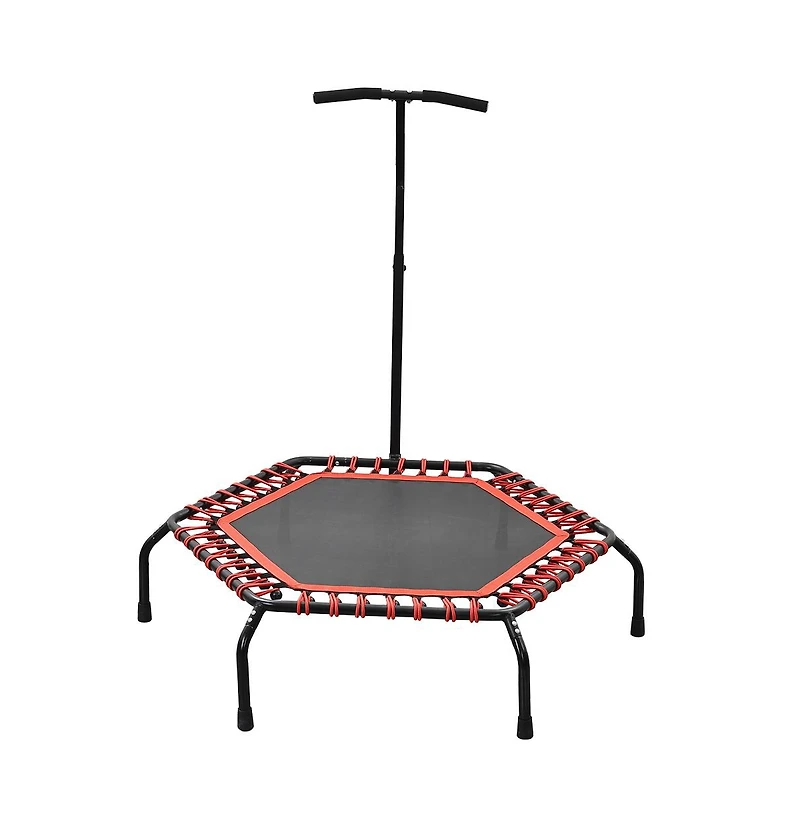 Zenova 48in Foldable Trampoline Hexagonal Red with Adjustable Foam Handle