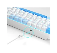 risokeys Portable 60% Mechanical Gaming Keyboard, Backlit Compact 68 Keys Mini Wired Office Keyboard with Red Switch for Windows Laptop Pc Mac