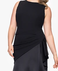 Betsy & Adam Plus Mixed-Media High-Low Dress