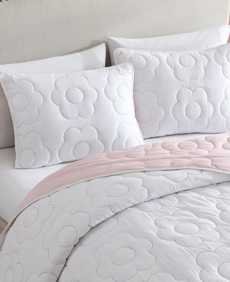 Betsey Johnson Rainbow Stitch Reversible -Pc. Quilt Set