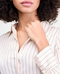 French Connection Women's Satin Pinstriped Top