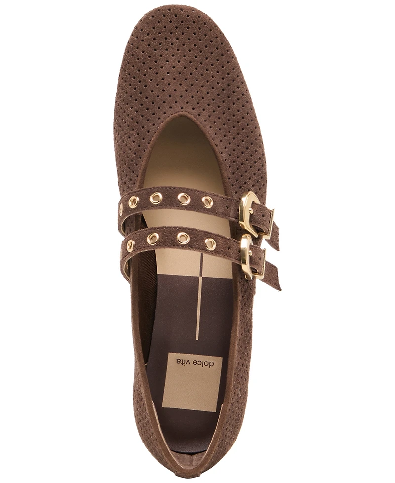 Dolce Vita Aretha Women's 8.5 Flats Double Strap Mary Jane's Suede