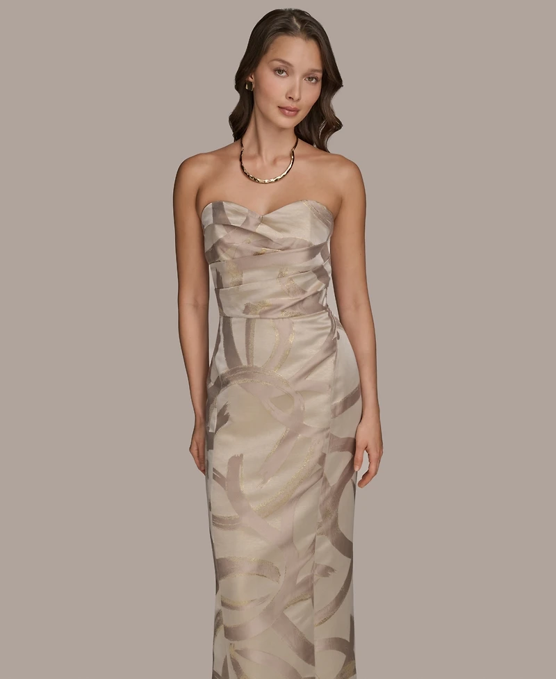Donna Karan New York Women's Sweetheart Jacquard Gown