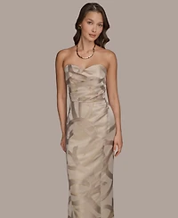 Donna Karan New York Women's Sweetheart Jacquard Gown