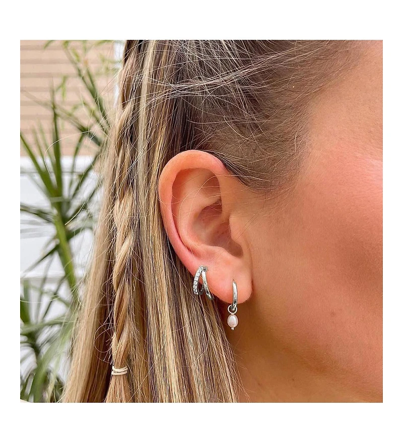 Ana Luisa Double Hoop Earrings - Toda Silver