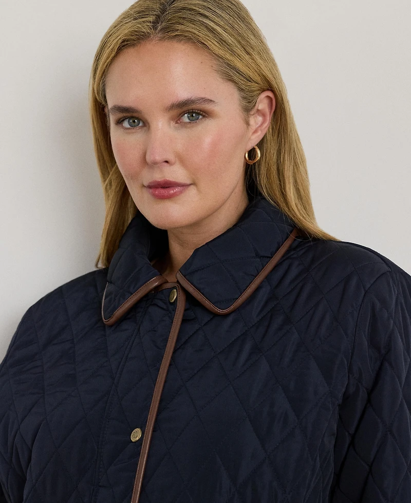 Lauren Ralph Lauren Women's Plus Size Quilted Coat, Exclusively for Macys