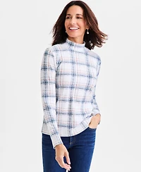 Style & Co Women's Printed Mock Neck Knit Top, Macy's Exclusive