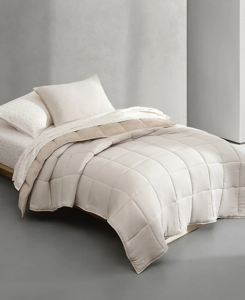 Calvin Klein Washed Solid Reversible Plush 5-Pc. Comforter Set, Twin/Twin Xl