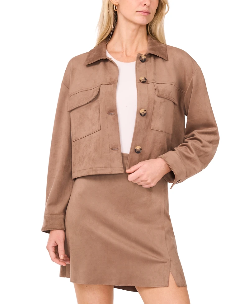 Vince Camuto Women's Cropped Faux-Suede Jacket