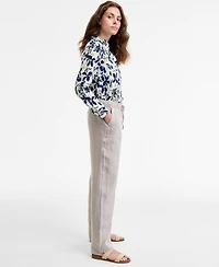 Charter Club Women's 100% Linen Drawstring Pants, Created for Macy's