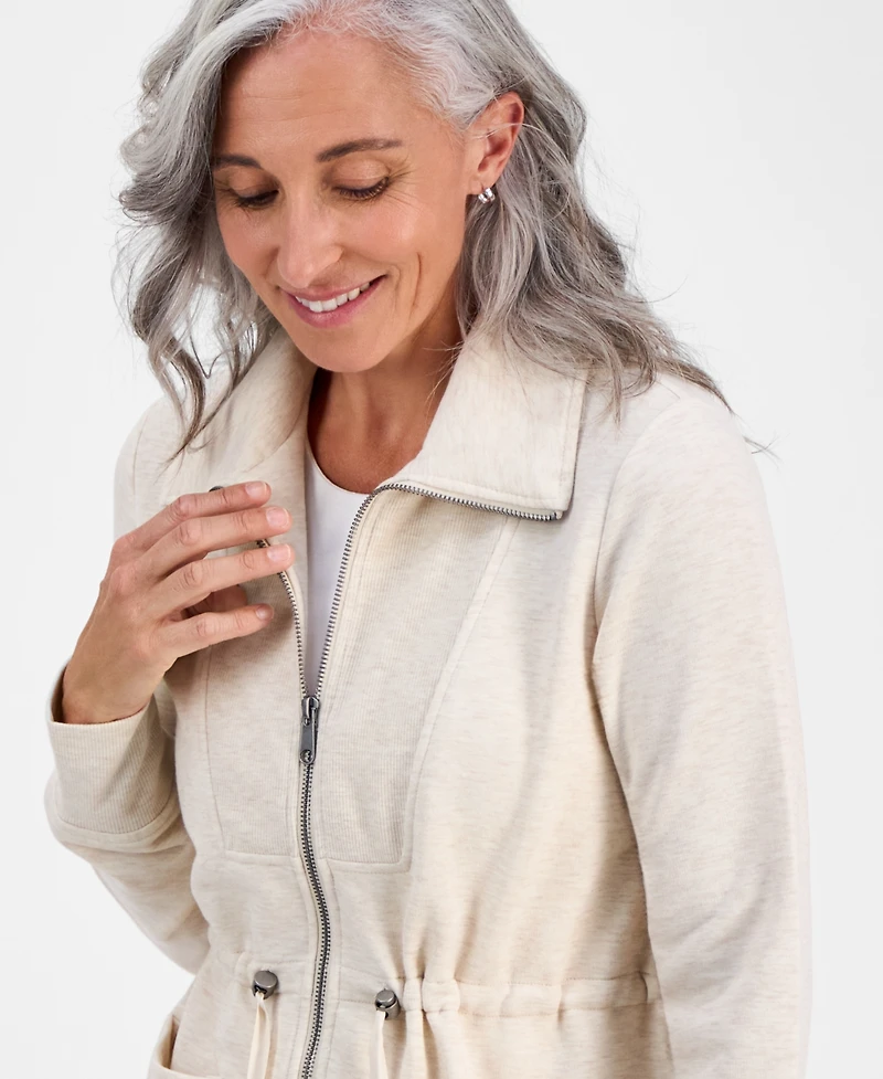 Style & Co Petite Cloud Fleece Full-Zip Anorak Sweatshirt, Macy's Exclusive