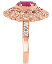Effy Ruby (1-1/2 ct. t.w.) & Diamond (3/8 ct. t.w.) Statement Ring in 14k Rose Gold