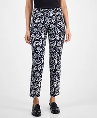 Jm Collection Petite Paisley Rivet-Waist Pull-On Pants, Macy's Exclusive