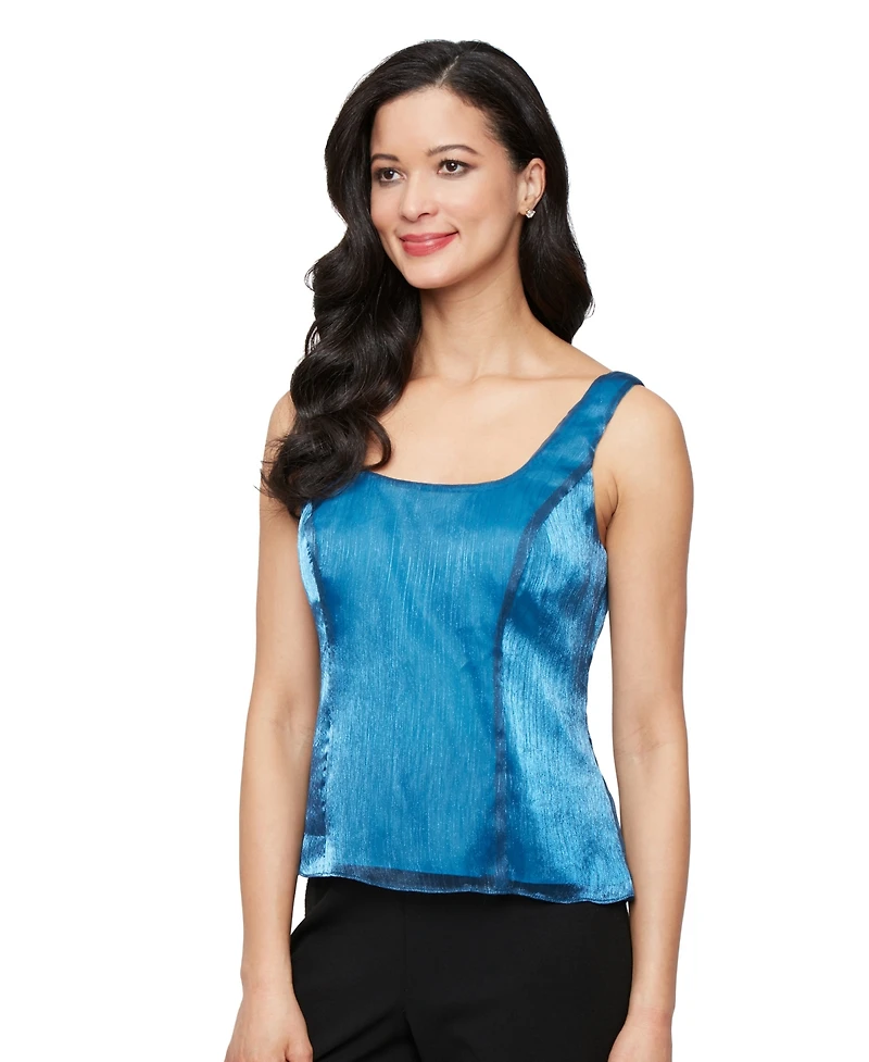 Alex Evenings Women's Chiffon Tie-Front 3/4-Sleeve Top