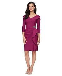 Alex Evenings Women's Scuba V-Neck Sheath Dress