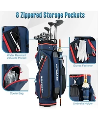 9.5 Inch Golf Cart Bag with 14 Way Dividers Top Organizer