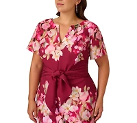 Adrianna Papell Plus Short-Sleeve Sheath Dress