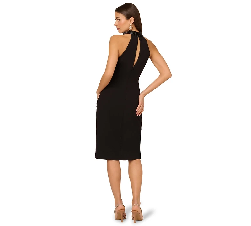 Adrianna Women's Crepe Halter Midi Sheath Dress