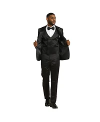 Stacy Adams Men's 3-Piece Paisley Jacket With Solid Vest And Pants Suit Notch Lapel