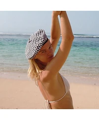 Simone Gingham Beret Hat In