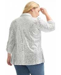 June + Vie Women's Sequin Blazer