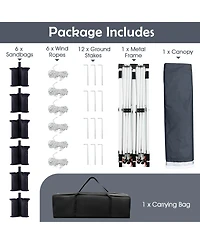 Gymax 10 x 20FT Pop-up Canopy Tent Folding Instant Sun Shelter w/ 3 Adjustable Heights