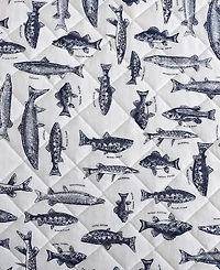 Eddie Bauer Wes Fish Cotton Reversible 3-Pc. Quilt Set, King