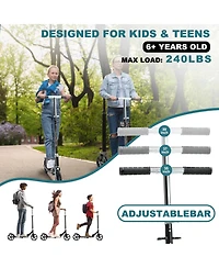 Folding Kick Scooter with 3 Adjustable Heights for Teens & Adults