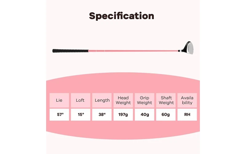 38 Inch 165CC Junior #3 Fairway Wood Golf Club with Fiberglass Shaft for Kids Ages 11-14