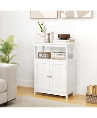 Bathroom Floor Cabinet Freestanding Storage Organizer with Open Compartment