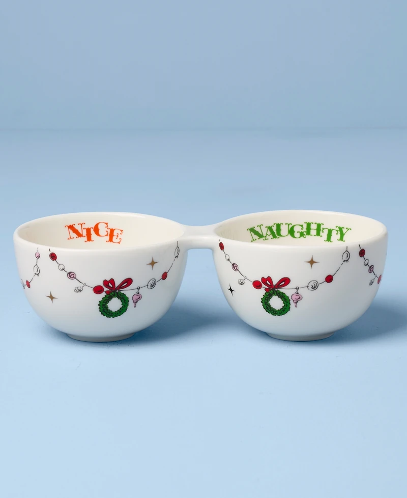 Lenox Merry Grinchmas Naughty or Nice Double Dip Bowl