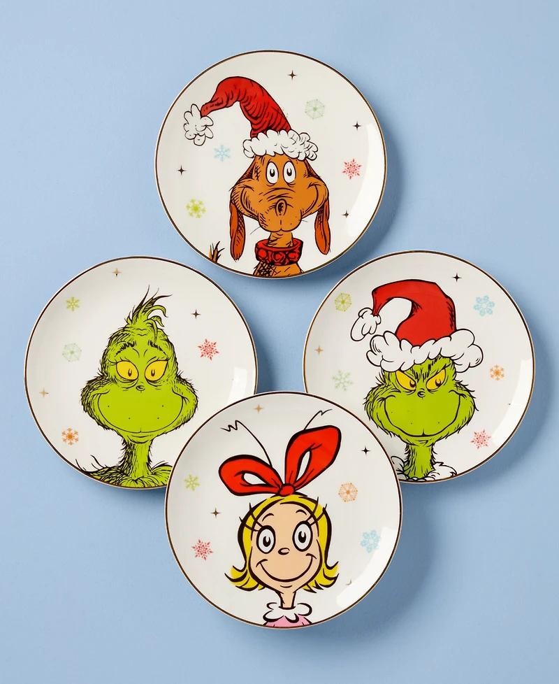 Lenox Merry Grinchmas Accent Plates, Set of 4