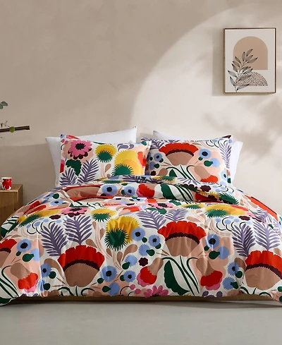 Marimekko Ojakellukka Cotton Percale 3-Pc. Duvet Cover Set, King