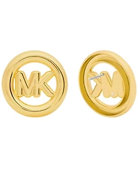 Michael Kors Gold-Tone Medium Logo Stud Earrings