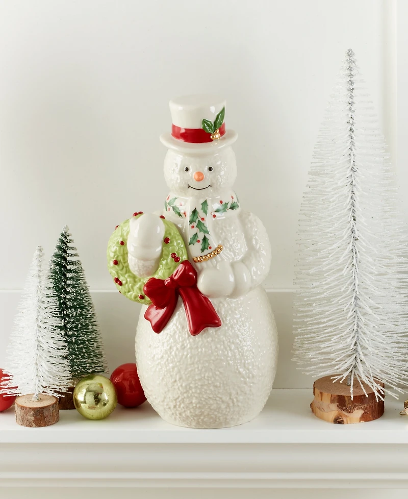 Lenox 2025 Snowman with Wreath Figurine
